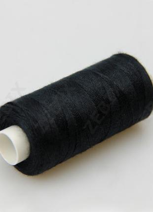 Нитки швейные 40/2 kiwi 400 ярдов черные2 фото
