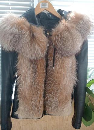 Зимова шкіряна куртка (жилетка)
