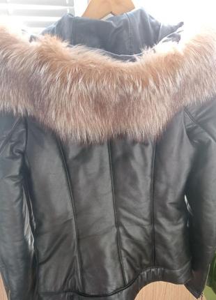Зимова шкіряна куртка (жилетка)3 фото