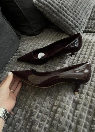 Лакированные туфли mango 37 kitty heels1 фото