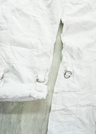 Женские, белые, спортивные штаны, карго, бриджи с регулируемыми по длине карманами, chicore4 фото