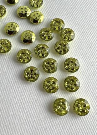 Пуговица блузочная кристал светло зеленая 13мм пластик