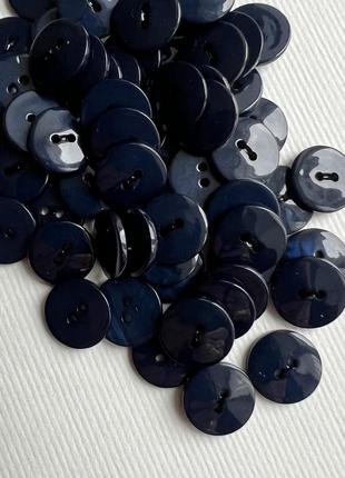 Пуговица 500/587 рубашечная гладкая 2отверстия синяя 15мм ракуш