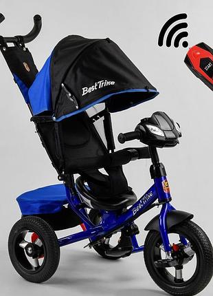 Дитячий триколісний велосипед 3390 best trike. cиний. накачка.