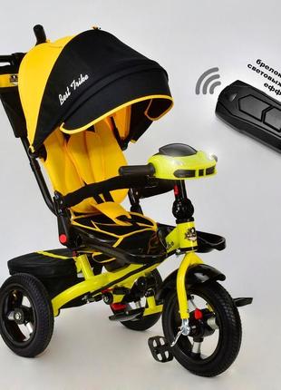 Дитячий триколісний велосипед 6088 best trike. жовтий. накачуванн