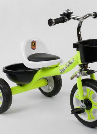 Дитячий триколісний велосипед best trike lm. салатовий. піна.