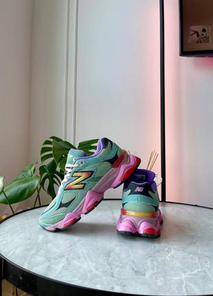 Женские кроссовки бирюзовые с розовым new balance 9060 warped multicolor2 фото
