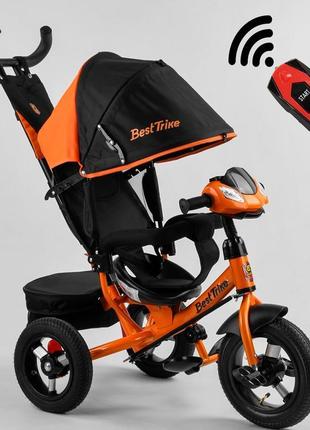 Дитячий триколісний велосипед 3390 best trike, помаранчевий.накач