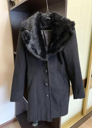 Пальто тепле 🧥 півпальта стильне модне зимове хутро штучне1 фото