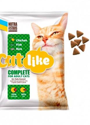 Сухой корм nutra 5 stars для кошек catlike complete с курицей, рыбой и рисом 10 кг