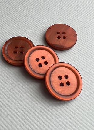 Ґудзик 500/537 костюмний гладкий  4отвори оранжевий 25мм ракуш