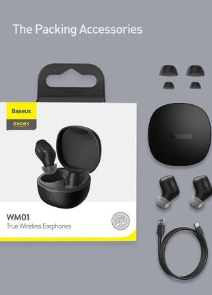 Baseus encok wm01 бездротові tws bluetooth 5 навушники гарнітура