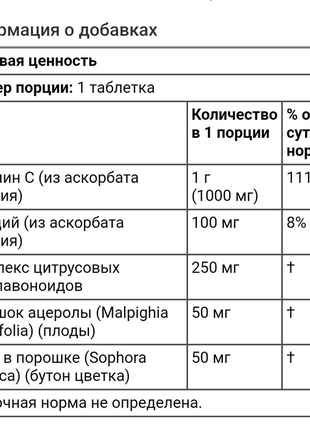 Комплекс буферизованого вітаміну c-1000, 180 таблеток3 фото