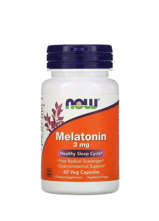 Now foods, мелатонін/melatonin 3 мг, 60 капсул