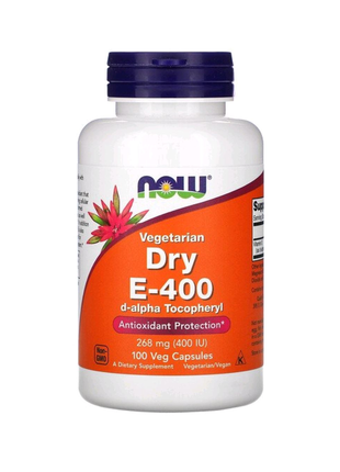 Вітамін e-400, вегетаріанський продукт, 268 мг (400 мо), 100 веге1 фото
