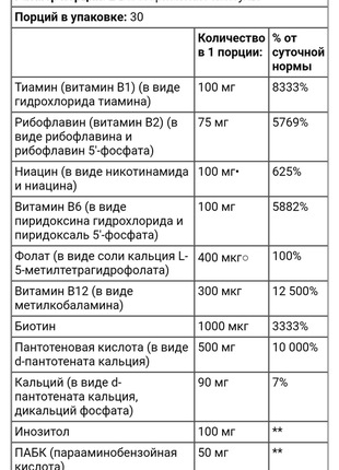 Повний біоактивні комплекс вітамінів групи b, 60 вегетаріанських3 фото