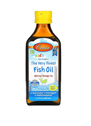 Риб'ячий жир рідкий для дітей (fish oil) 200 мл зі смаком лимона