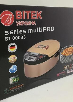 Мультиварка 6,0 л 1500вт 12 програм rice cooker multipro bitek bt6 фото