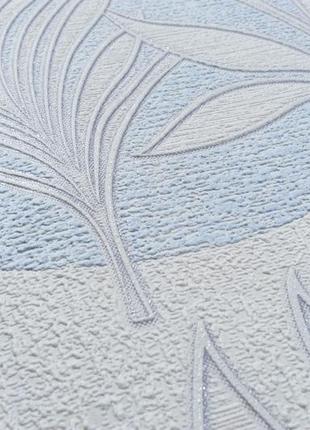 Шпалери вінілові спінені на флізеліновій основі vinil папороть дхv-1591/2 сіро-блакитний 10,05 x 1,06 м3 фото