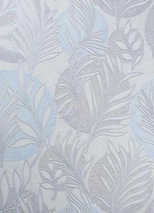 Шпалери вінілові спінені на флізеліновій основі vinil папороть дхv-1591/2 сіро-блакитний 10,05 x 1,06 м2 фото