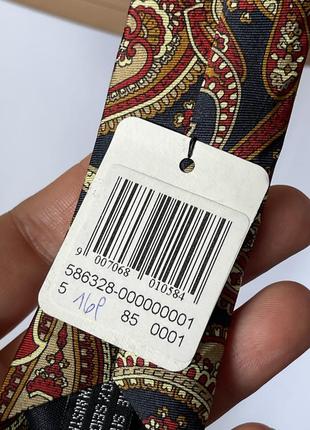 Винтаж галстук пейсли в коричневых тонах золотой синий