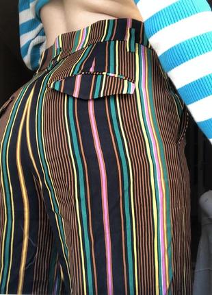 Штани кюлоти прямі у смужку яскраві класичні