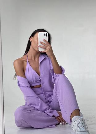 Костюм трійка (топ, жакет, штани)8 фото