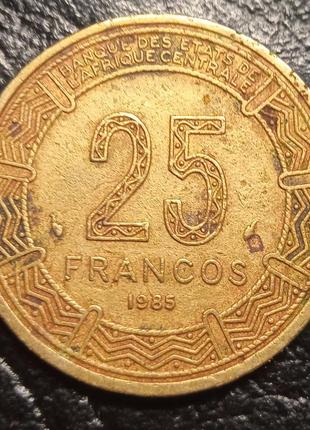 Екваторіальна гвінея 25 франків, 1985