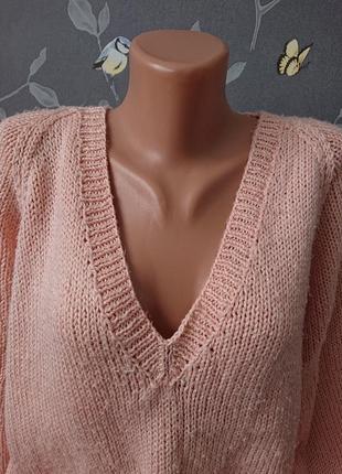 Красивая кофта персикового цвета большой размер батал 50 /52 джемпер пуловер4 фото