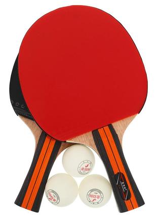 Набор для настольного тенниса jinshuangbei 1002 1star 2 ракетки 3 мяча чехол2 фото