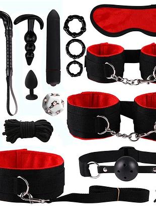 Набір бдсм , 12 предметів, кляп , вібратор , наручники