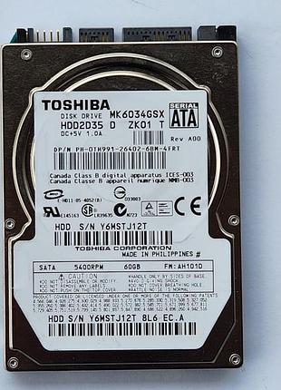 Hdd toshiba sata 60gb mk6034gsx hdd2d35