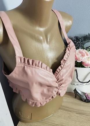 Брендовый топ из экокожи размера m