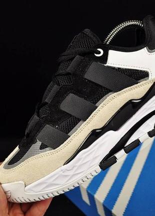 Кросівки чоловічі adidas originals niteball black & beige & white6 фото