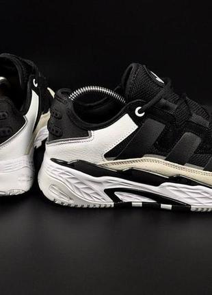 Кросівки чоловічі adidas originals niteball black & beige & white7 фото