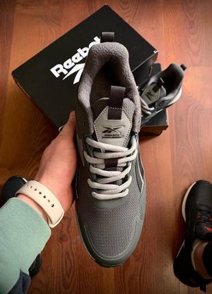 👟кросівки чоловічі reebok x2 fleece dark gray & white👟4 фото