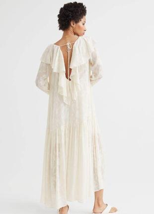 Молочное платье h&m