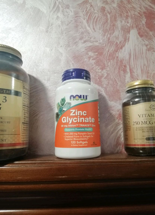 Now foods zinc glycinate 30 mg 120 капсул цинк нау фудз