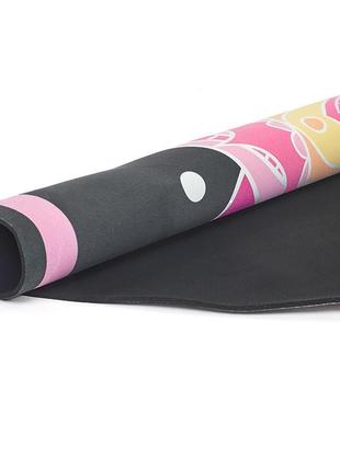 Килимок для йоги з чохлом чорно-рожевий (150х0,3см) (fi-6218-1-c)2 фото