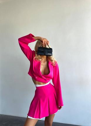 Костюм классический юбка с имитацией карманов