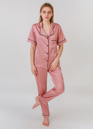 Пижама шелк армани serenade розовая