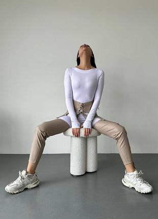 Комбез со вставками из эко кожи