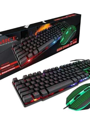 Комплект для геймеров клавиатура и мышка, игровая клавиатура с rgb подсветкой, игровые мыши и клавиатуры