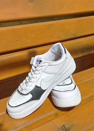 Женские кроссовки nike air force 1 shadow белые с чёрным б/у3 фото