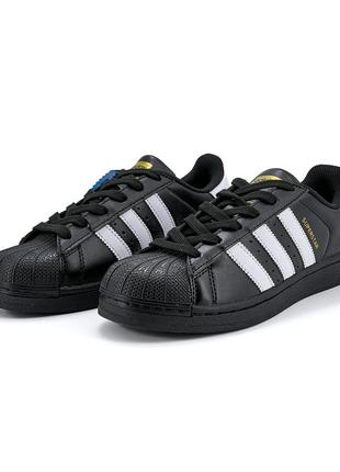 Adidas superstar black premium8 фото