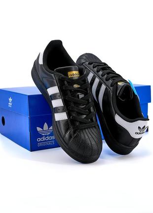 Adidas superstar black premium5 фото