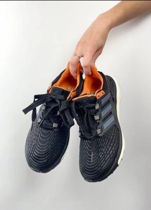 Чоловічі кросівки adidas energy boost чорні з жовтогарячим