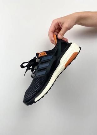 Чоловічі кросівки adidas energy boost чорні з жовтогарячим5 фото