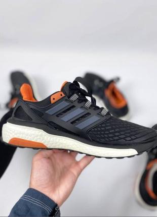 Чоловічі кросівки adidas energy boost чорні з жовтогарячим6 фото