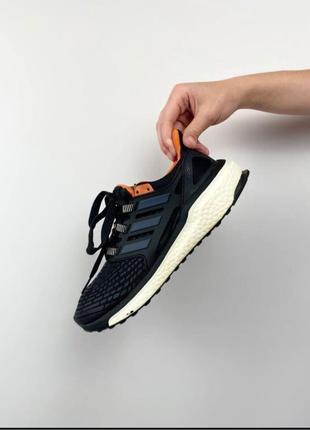 Чоловічі кросівки adidas energy boost чорні з жовтогарячим7 фото